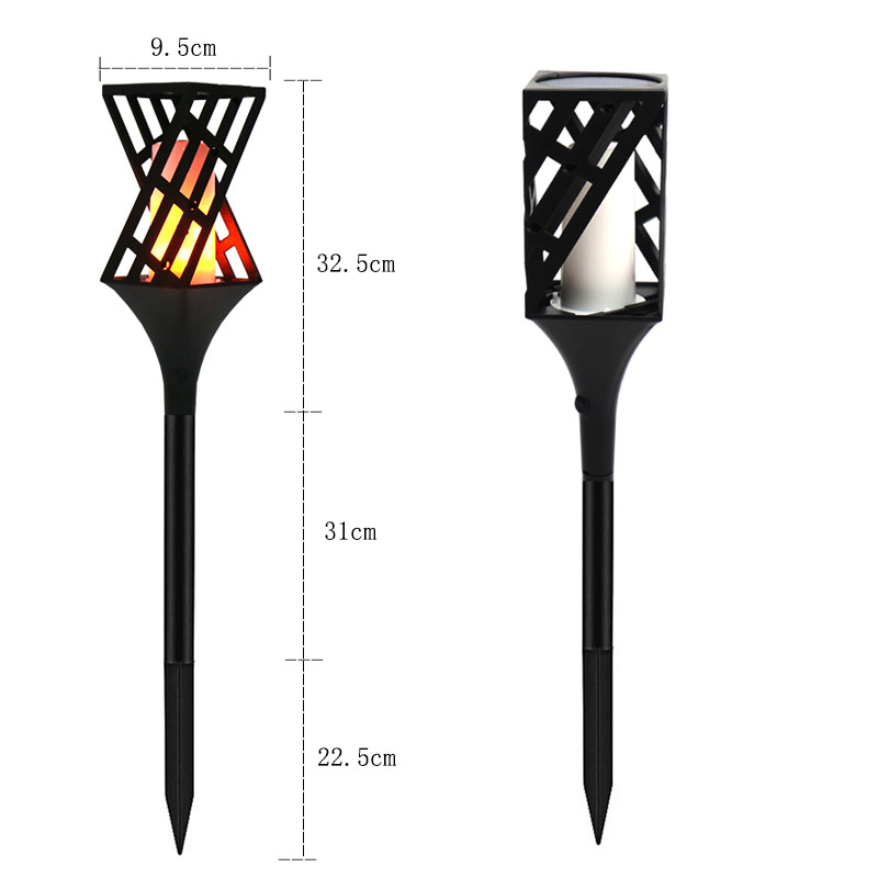 2019 new solar flame lamp, outdoor landscape lamp, garden lamp, lawn lamp, 72LED sensor lamp, projection lamp