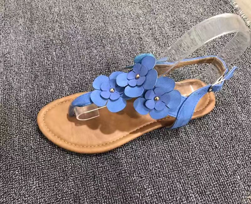 朵拉鞋业 雾霾兰花朵工艺女士凉鞋