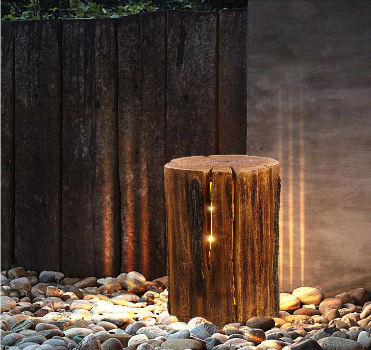 American creative Country tree stump lawn lamp resin lawn lamp garden lamp outdoor landscape park lamp