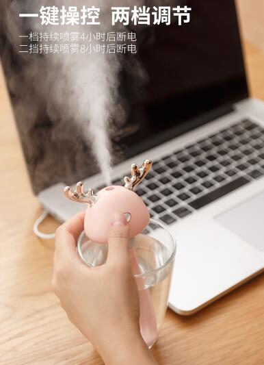 小鹿角加湿器 USB迷你加湿器 车载办公桌加湿补水器产品图