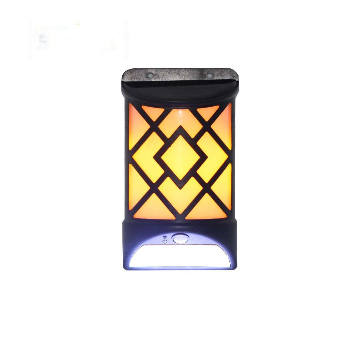 New solar flame wall lamp RGB 12LED human body sensor lamp waterproof garden lamp explosion