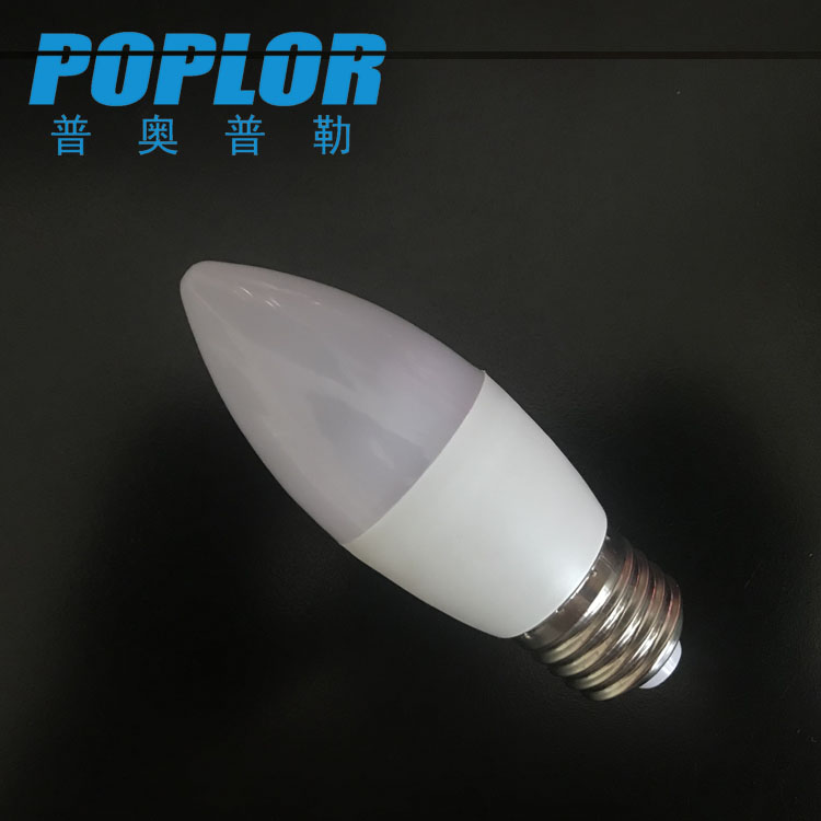 LED蜡烛灯 7W塑包铝灯泡 横流高亮节能 尖泡/拉尾 E27/E14