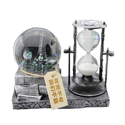 复古铁塔流沙闪灯水晶球旋转音乐盒学生生日礼物家居装饰细节图