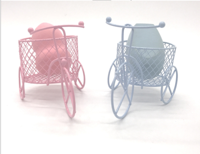 迷你自行车三轮车收纳架粉扑支架托美妆鸡蛋海绵晾晒架防发霉产品图