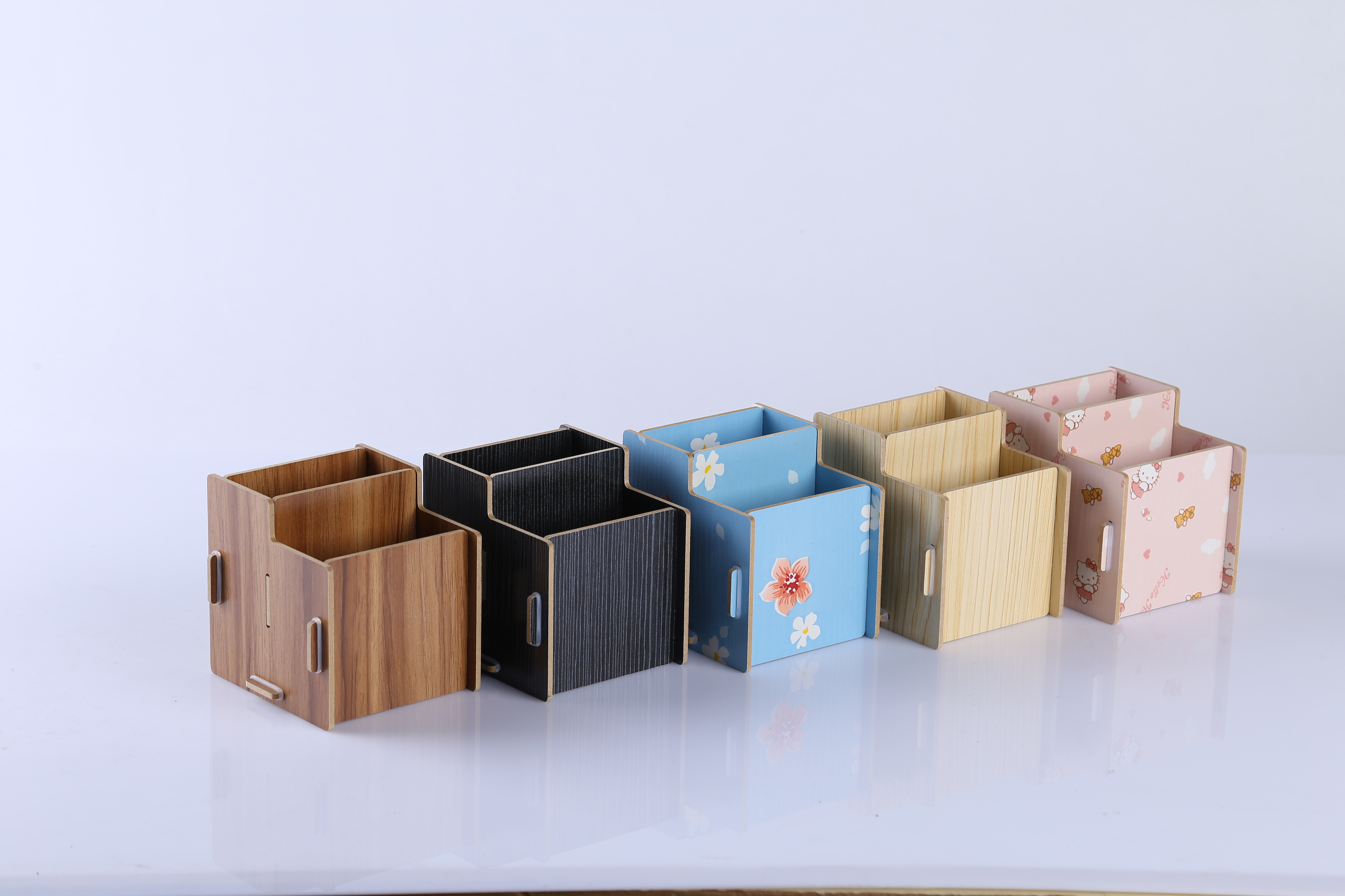 木质笔筒组合图案笔筒拼图方笔筒环保益智小笔筒学生办公收纳笔筒