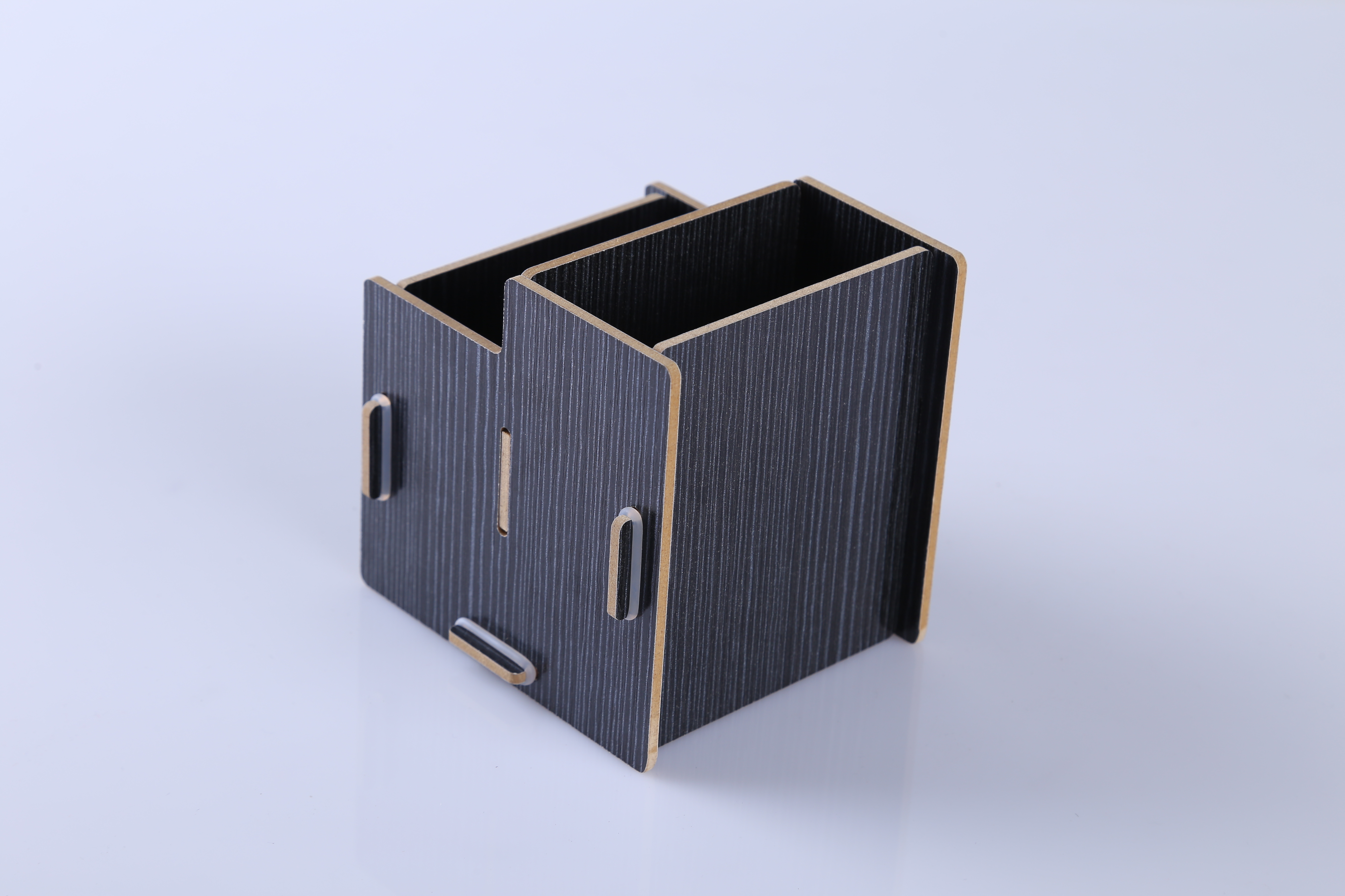 木质笔筒组合图案笔筒拼图方笔筒环保益智小笔筒学生办公收纳笔筒产品图