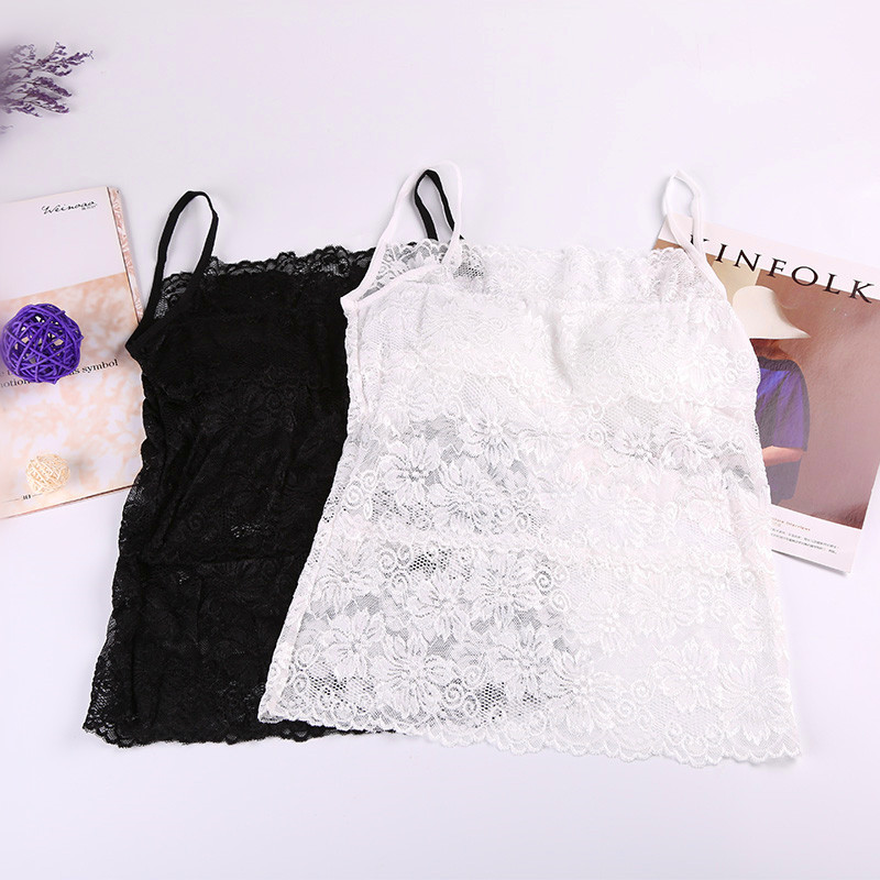 2018新款长款蕾丝吊带 夏季性感裹胸打底无钢圈百搭打底衫女批发