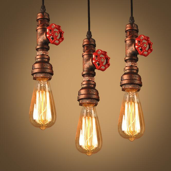 Loft retro iron pipe chandelier personality creative bar coffee restaurant aisle industrial chandelier