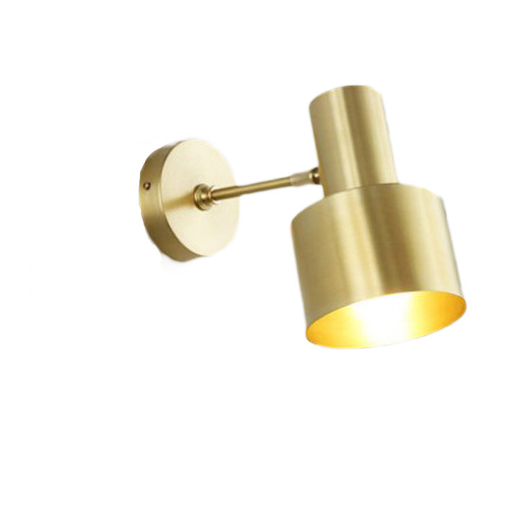 Nordic brass wall lamps, bathroom mirror lamps, bedside lamps, creative American personalized metal bathroom all-copper lamps Specification image