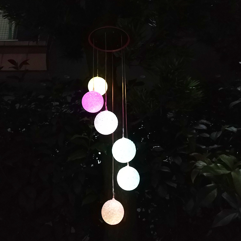 led太阳能风铃灯户外别墅小区吊饰米粒球风铃滴胶球详情图3