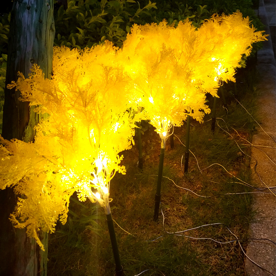 Led simulation poplar tree ground lights outdoor square park decorative lights light fog pine