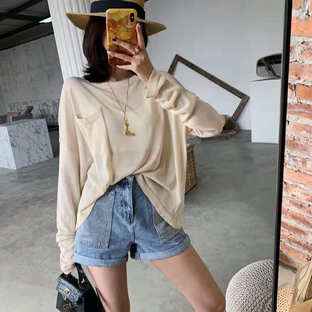 Summer new comfortable ice silk see-through sunscreen shirt