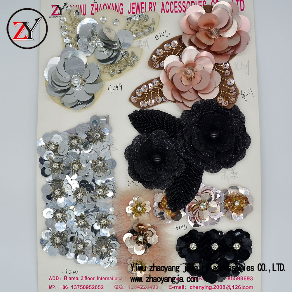 【新款上市】新款春夏季凉鞋布鞋亮片大花朵 手工鞋花 zy07233