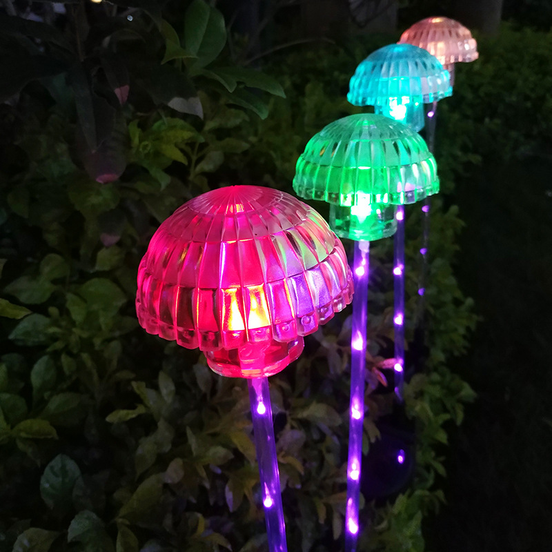 Led solar mushroom colorful lawn lamp outdoor landscape garden lamp simulation mushroom lamp