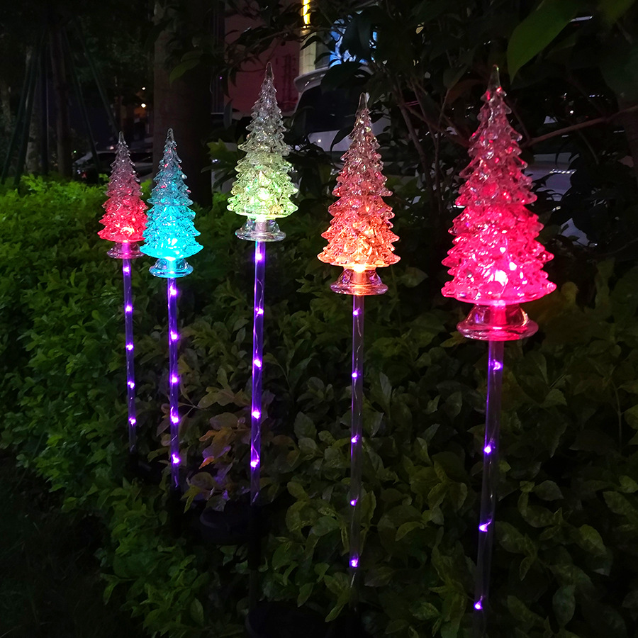 Led solar Powered Christmas tree Outdoor community villa garden lawn light illuminated Christmas tree solar powered lights