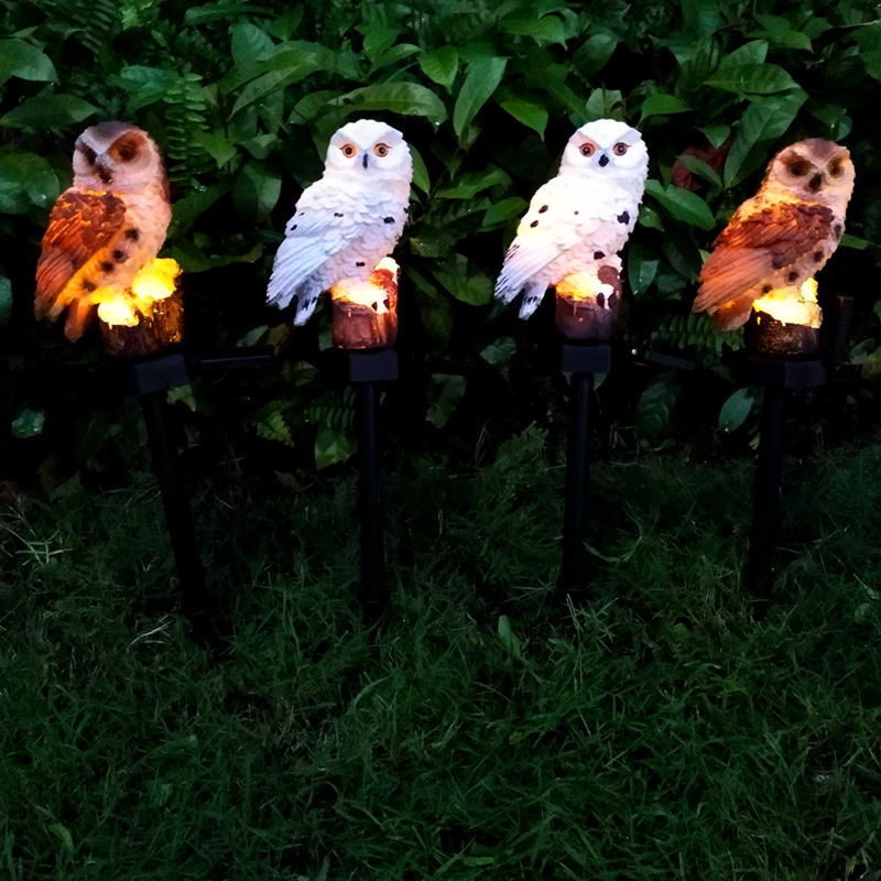 Led solar powered owl Lawn lamp Outdoor Garden villa decorative landscape light owl pattern