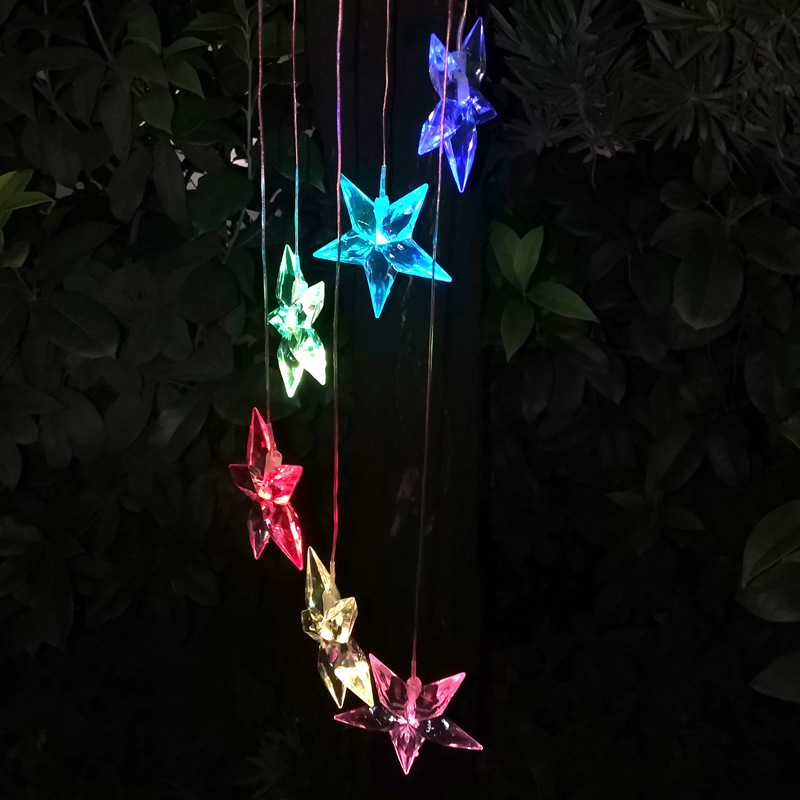 Led solar energy wind chimes light star light wind chimes outdoor villas decorative lights