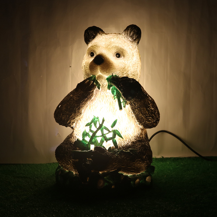 Cartoon animal lamp garden lawn lamp landscape panda resin lamp sound panda lamp