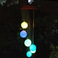 led太阳能风铃灯户外别墅小区吊饰米粒球风铃滴胶球图