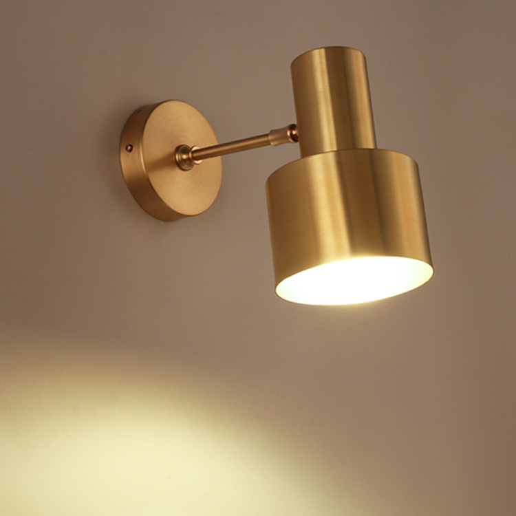 Nordic brass wall lamps, bathroom mirror lamps, bedside lamps, creative American personalized metal bathroom all-copper lamps