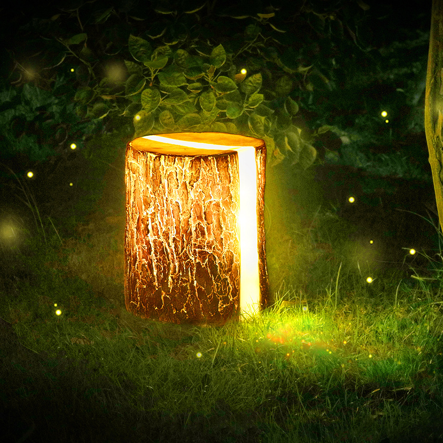 Led landscape lamp simulation tree stump outdoor park square lawn lamp luminous wooden pile lamp