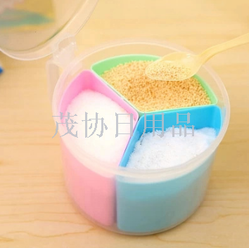 Home kitchen supplies seasoning box split fresh-keeping box round combination three style material box wholesale