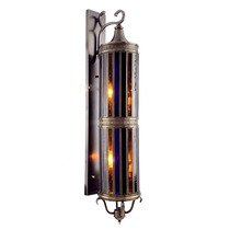 All-copper outdoor waterproof wall lamp Cafe bar corridor wall lamp Arabic dark bronze stained glass copper wall lamp