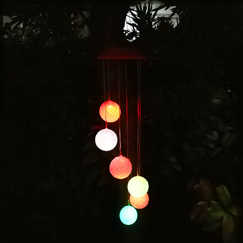 led太阳能风铃灯户外别墅小区吊饰米粒球风铃滴胶球详情图2