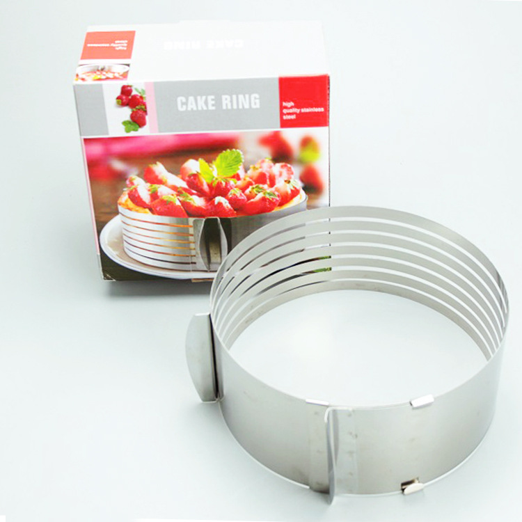 Large telescopic stainless steel layered cake ring, metal mousse cake ring, creative DIY baking tools direct sales