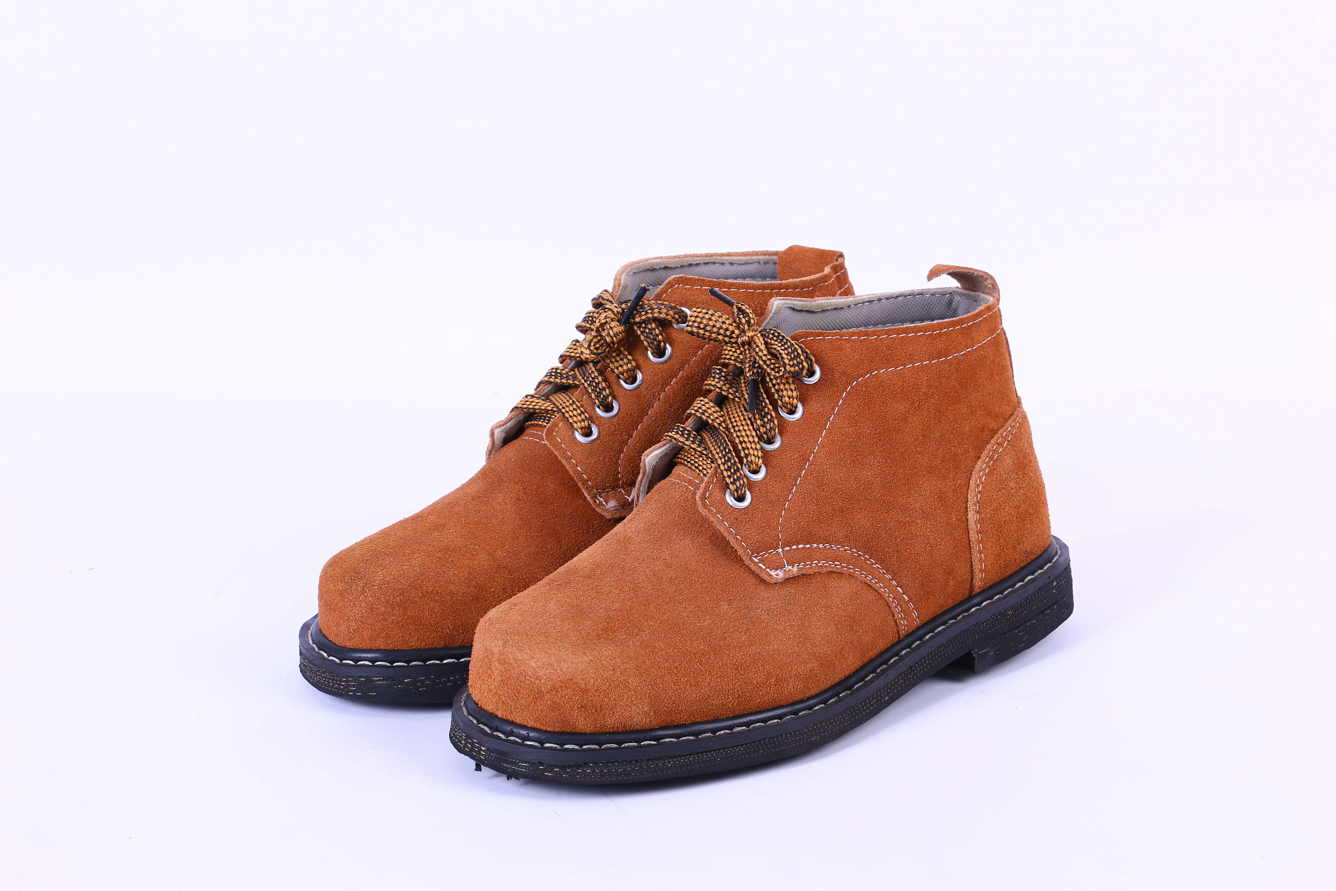 高帮劳保鞋 工作鞋 卡其男式 橡胶底防滑高温防护鞋子