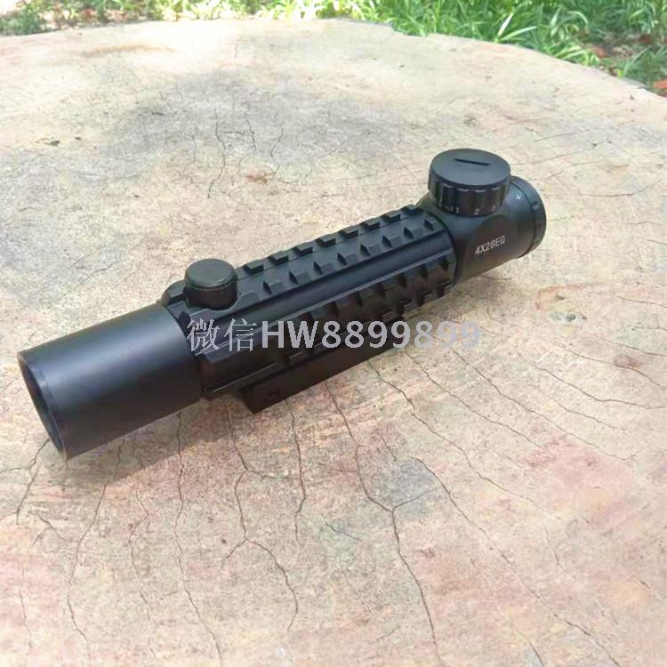4x28 three-sided guideway fishbone sight slingshot sight constant double seismic sight full figure