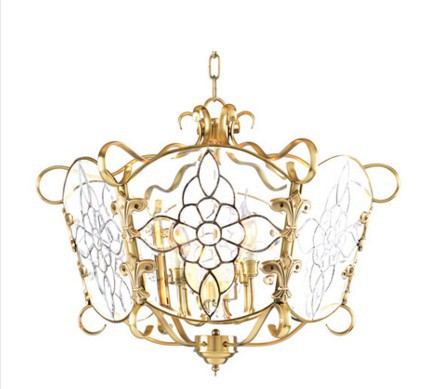 Chinese butterfly parquet art copper pendant lamp indoor staircase lobby glass copper pendant lamp