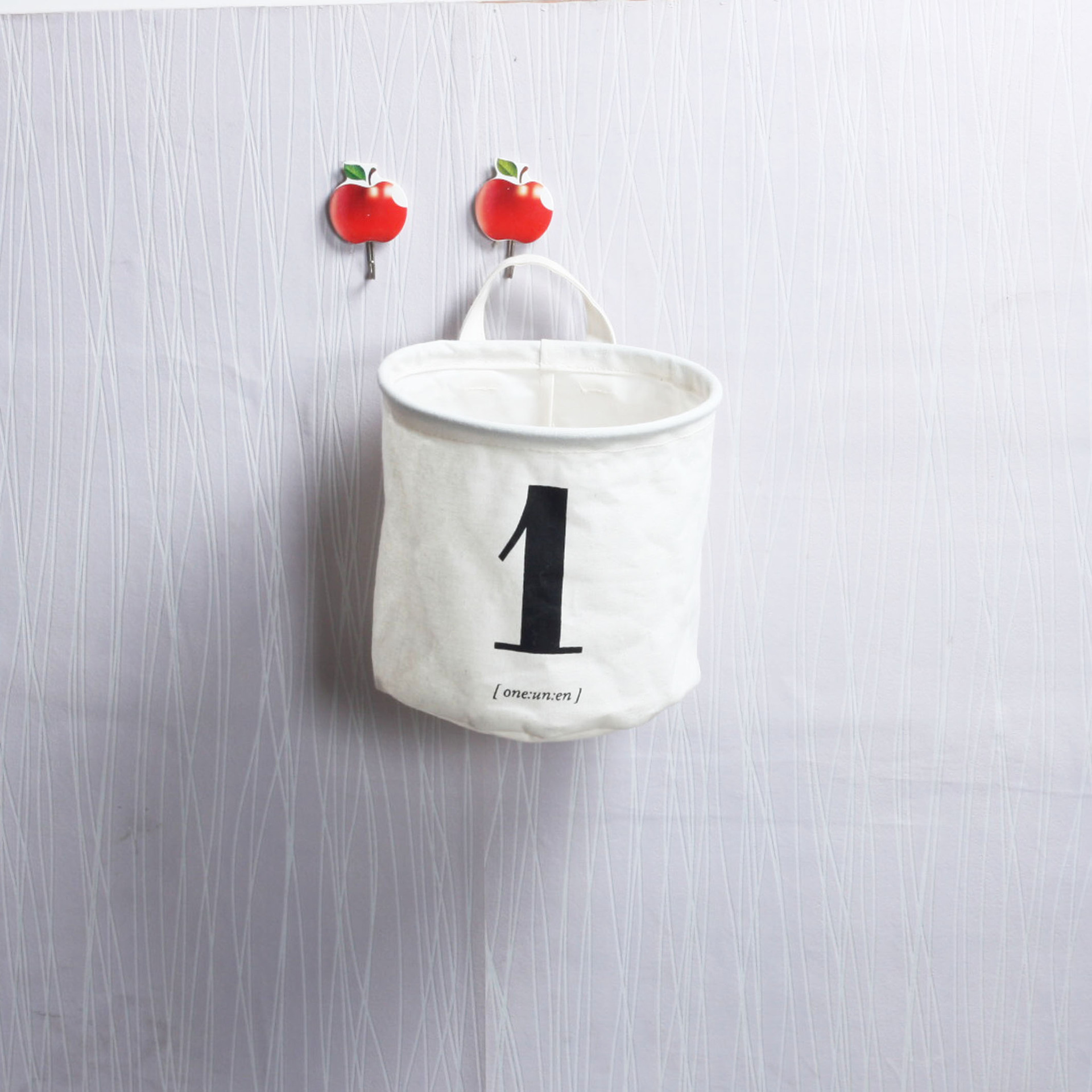 New Alphanumeric Cotton Linen Storage Bucket Sundry Small Hanging Bag Folding Storage Box Desktop Storage Box