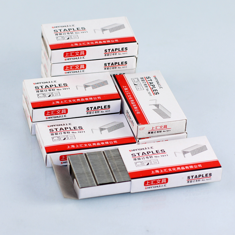 厚层订书针加厚钉书针三针一订加长加强订书针统一订书针订书机针细节图