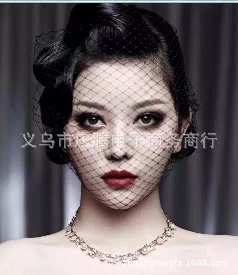 All-polyester mesh fabric, star-style veil, black and white hat gauze, nylon hat mesh material, wedding veil details Picture