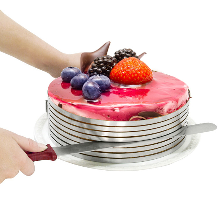 Large telescopic stainless steel layered cake ring, metal mousse cake ring, creative DIY baking tools direct sales Specification image