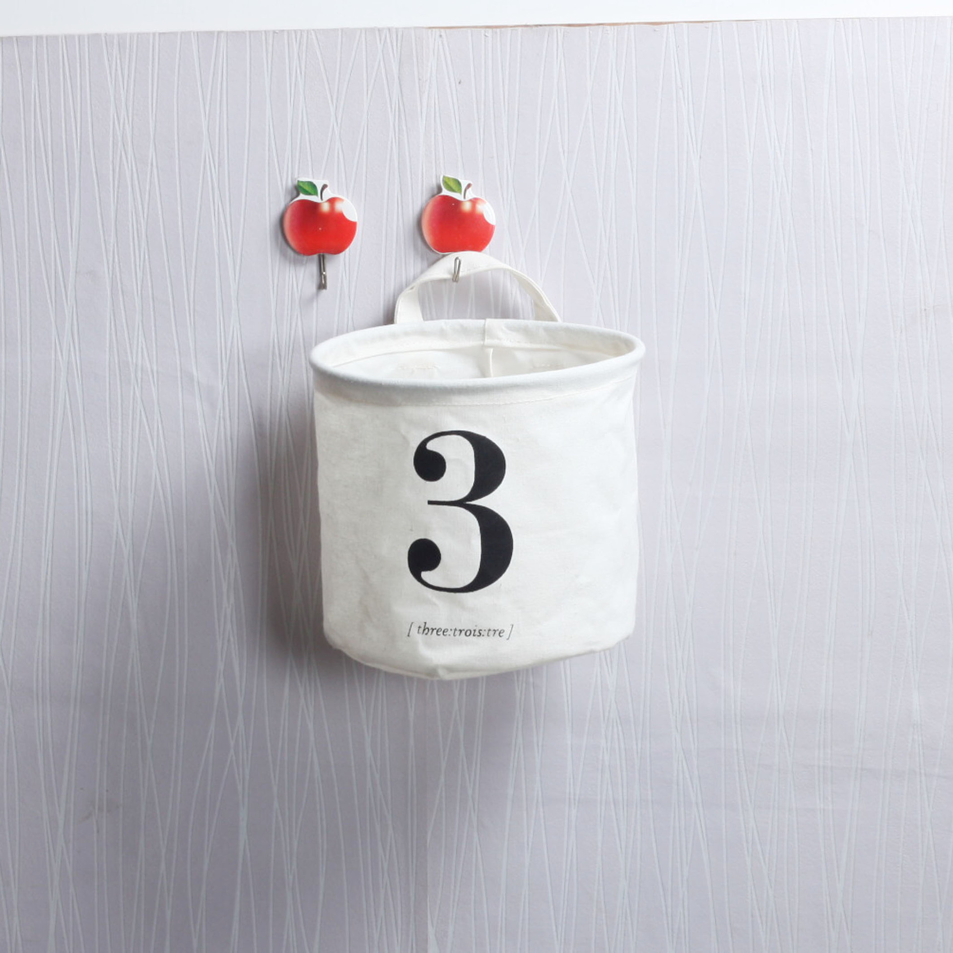 New Alphanumeric Cotton Linen Storage Bucket Sundry Small Hanging Bag Folding Storage Box Desktop Storage Box Specification drawing