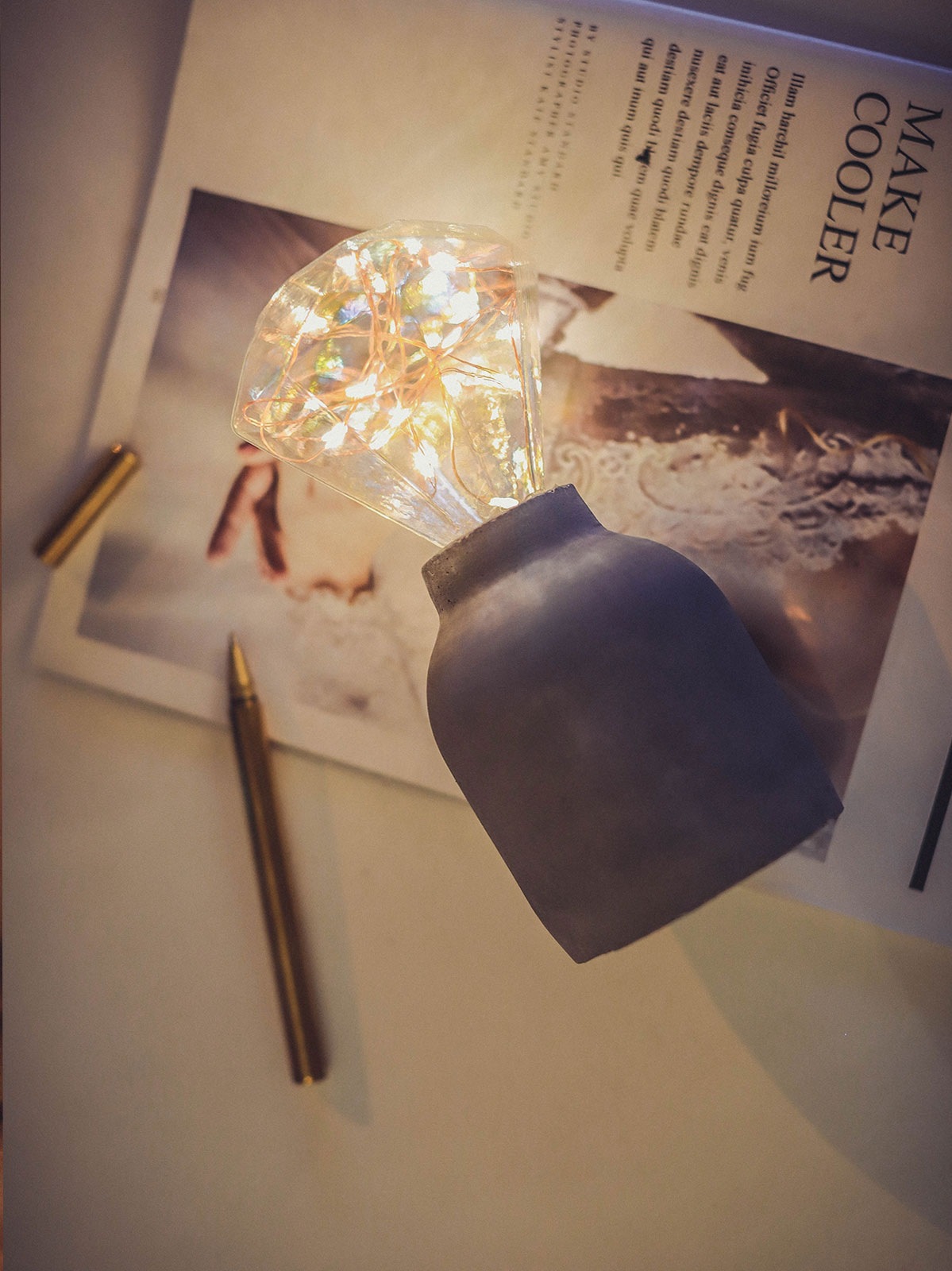 Instagram romantic girl heart copper wire bedroom retro lamp web celebrity shop lamp douyin room decoration small colorful lights Specification drawing