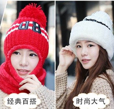 Winter New Outdoor Riding Thick Warm Hat For Women Plus Fleece Face Protective Bib Headpiece 08 Wool Hat