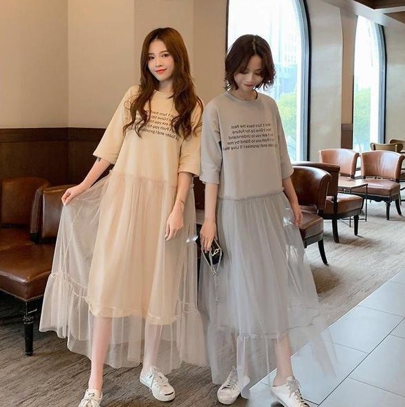 新款甜美气质女学生ins学院风闺蜜装裙子长款连衣裙产品图