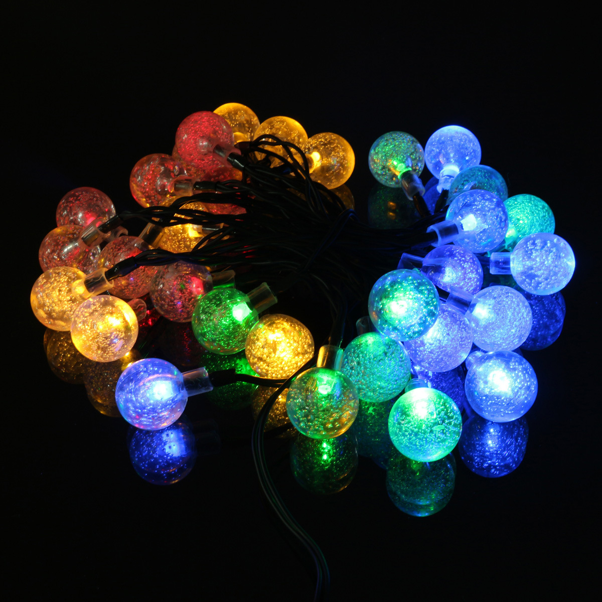 20头圆球球状太阳能圣诞节日装饰灯串 气泡球LED节日灯产品图