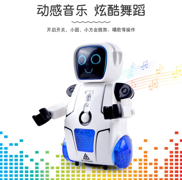 新款电动太空跳舞机器人 360度旋转灯光音乐红外线地摊热卖玩具