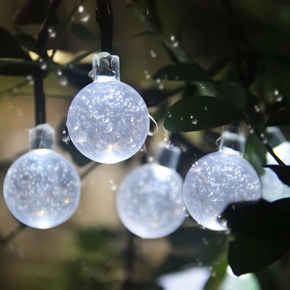 20头圆球球状太阳能圣诞节日装饰灯串 气泡球LED节日灯