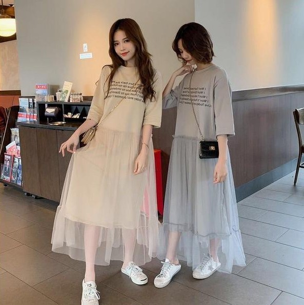 新款甜美气质女学生ins学院风闺蜜装裙子长款连衣裙图