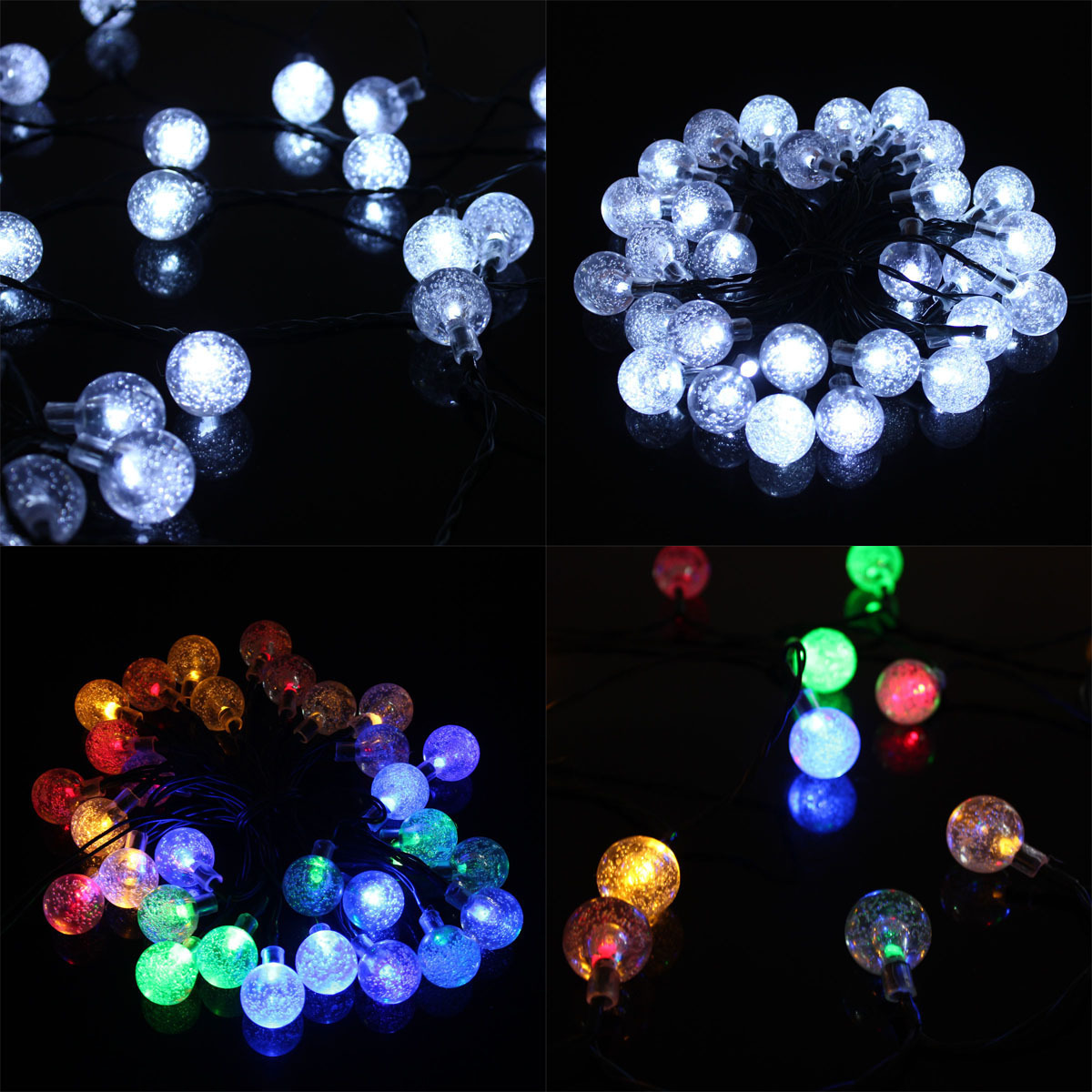 20头圆球球状太阳能圣诞节日装饰灯串 气泡球LED节日灯细节图