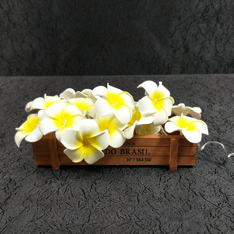 20头LED仿真鸡蛋花灯串 led电池盒圣诞装饰彩灯细节图