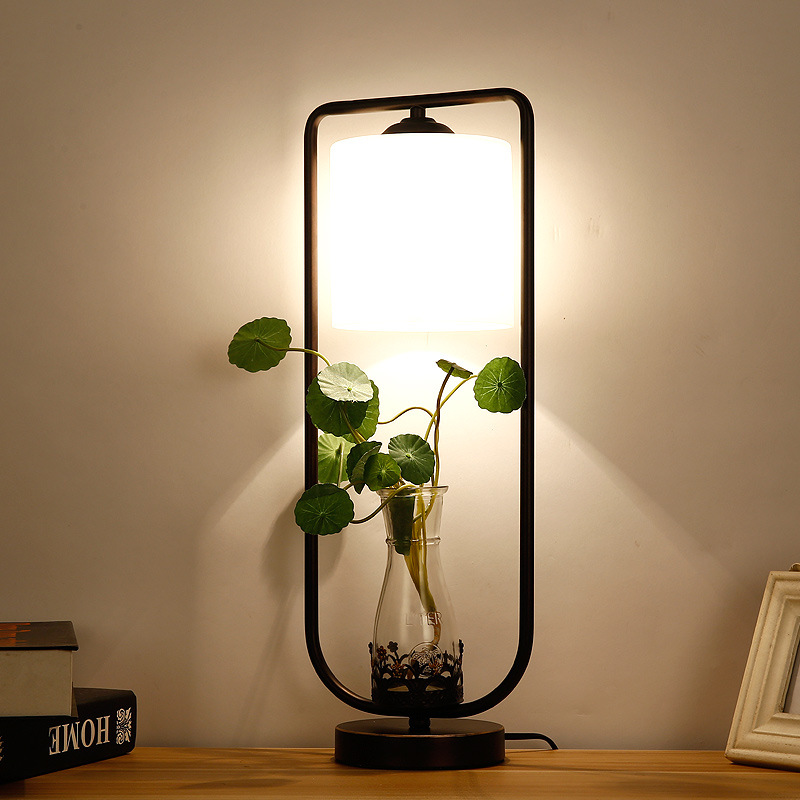 铁艺水培台灯时尚简约现代客厅书房卧室立式植物水培灯细节图