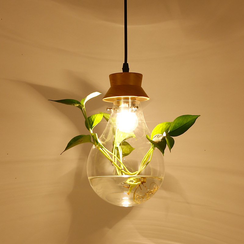 Bar, dining room, glass, aquarium, plants, chandelier, idyllic, small and fresh bedside, personalized chandelier