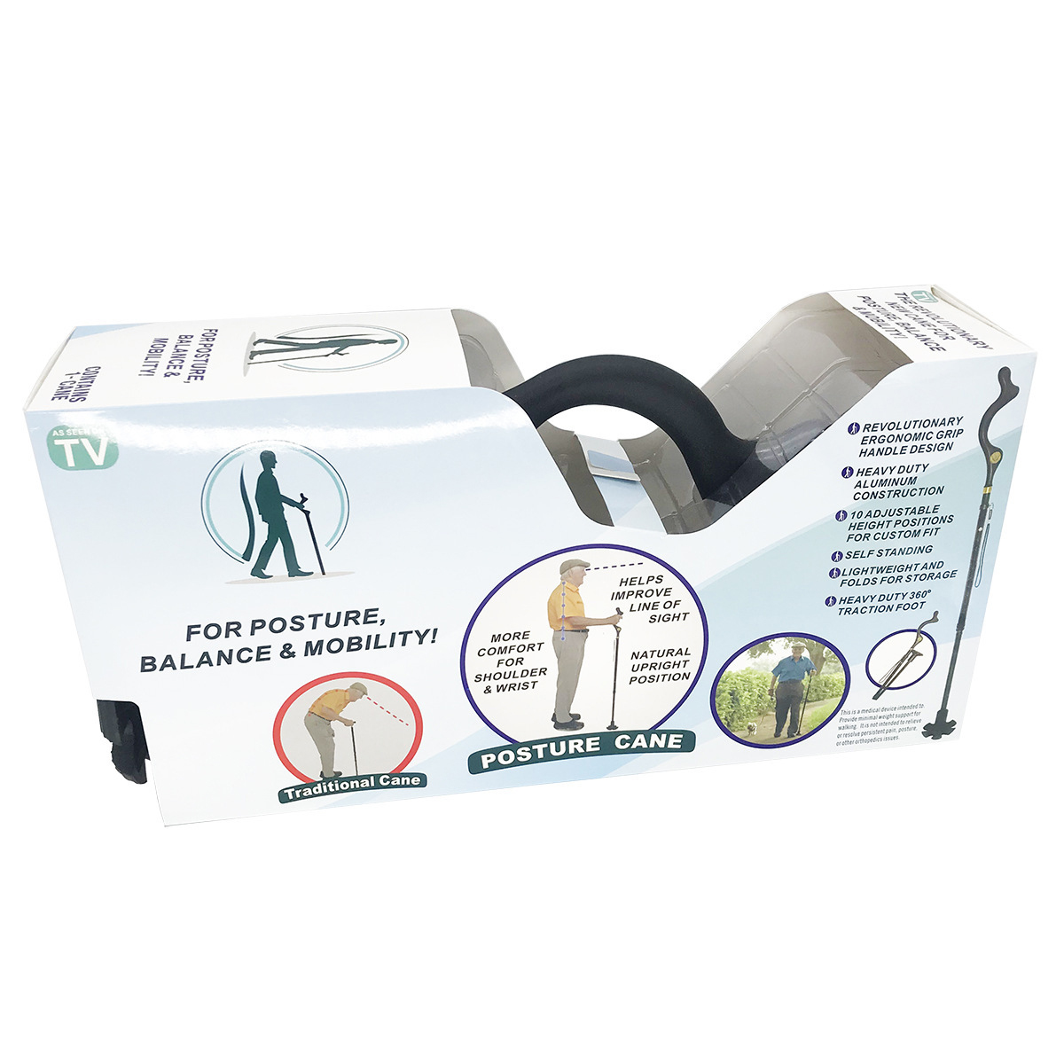 登山旅行老人拐杖 Campbell Posture Cane 调节折叠姿势手杖