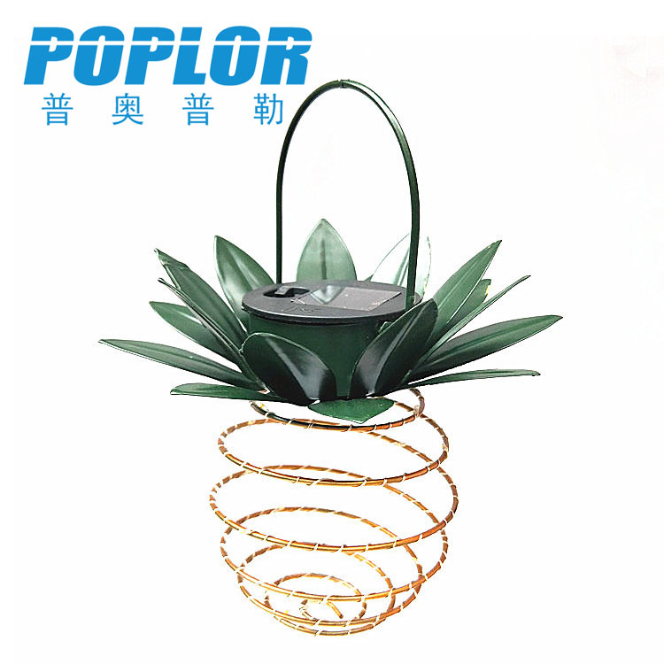 LED solar Pineapple light Iron decorative garden light Outdoor park atmosphere hanging small night light hand light Specification drawing